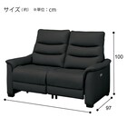 2人掛け電動リクライニングソファ 本革(一部合成皮革)タイプ (Nビリーバ3 ヒーター付き BK) 21枚目画像