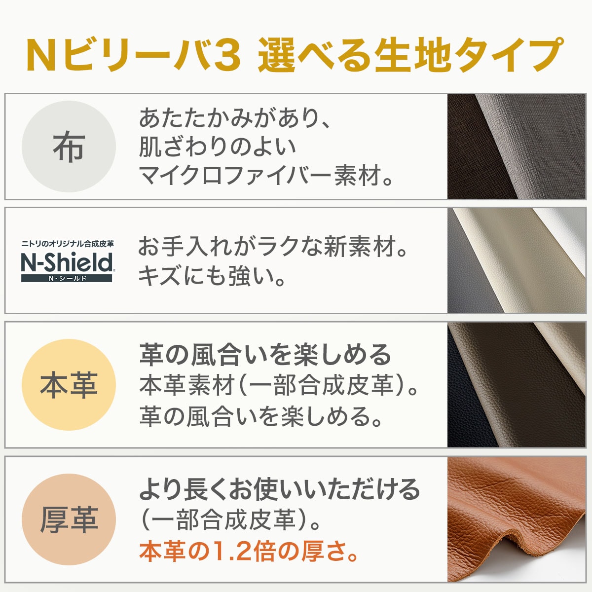 1人用電動リクライニングソファ(Nビリーバ3 厚革 DGY)通販 | ニトリネット【公式】 家具・インテリア通販