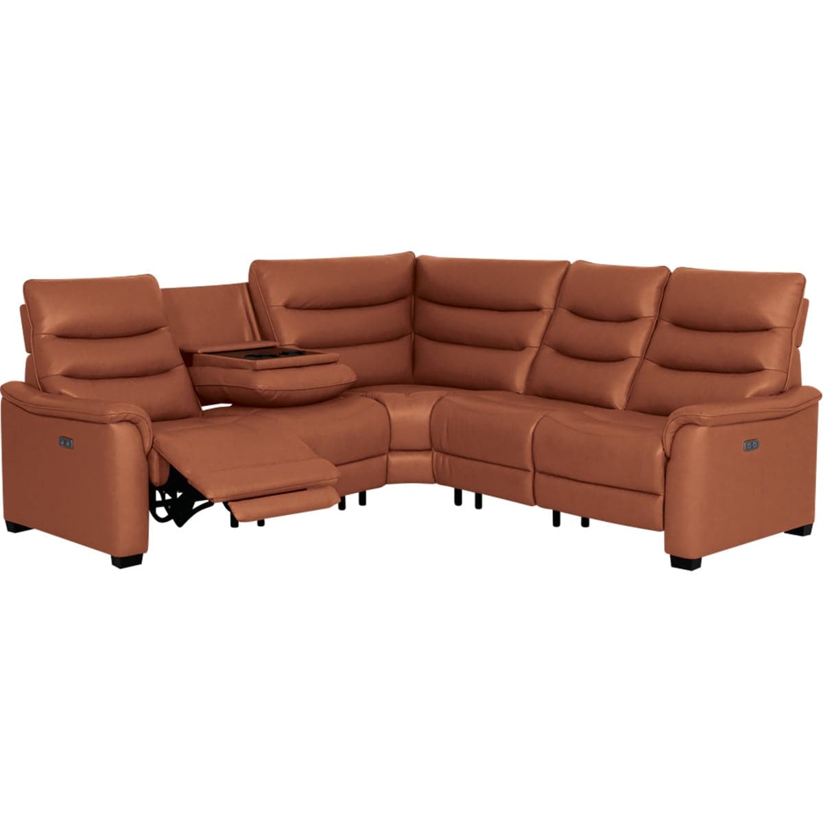 電動リクライニングコーナーソファ5点セット 厚革(一部合成皮革)タイプ