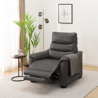 1人用電動リクライニングソファ(Nビリーバ3 厚革 DGY)