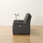 2人掛け電動リクライニングソファ テーブル付き 厚革(一部合成皮革)タイプ (Nビリーバ3 収納付き DGY) 19枚目画像