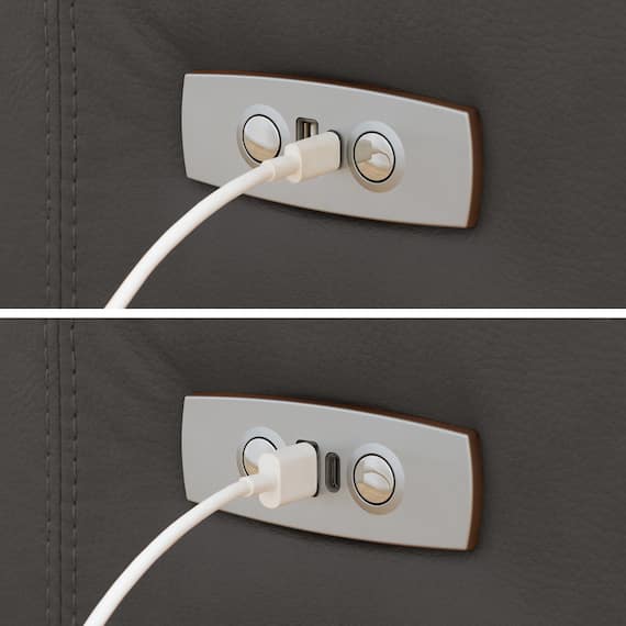 3人掛け全シート電動リクライニングソファ 厚革(一部合成皮革)タイプ (Nビリーバ3 DGY) 25枚目画像