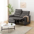 2人掛け電動リクライニングソファ 厚革(一部合成皮革)タイプ (Nビリーバ3 ヒーター付き DGY) 1枚目画像