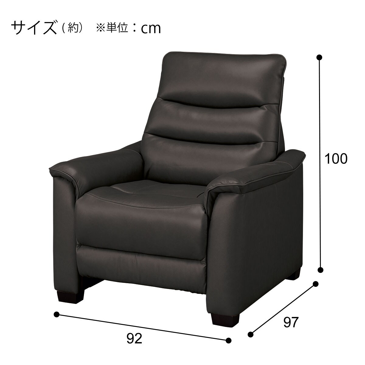 ニトリ　電動リクライニングソファ　一人掛け　Nビリーバ厚皮タイプ ニトリ 1人用電動リクライニングソファ(Nビリーバ3 厚革 BR) 限定価格