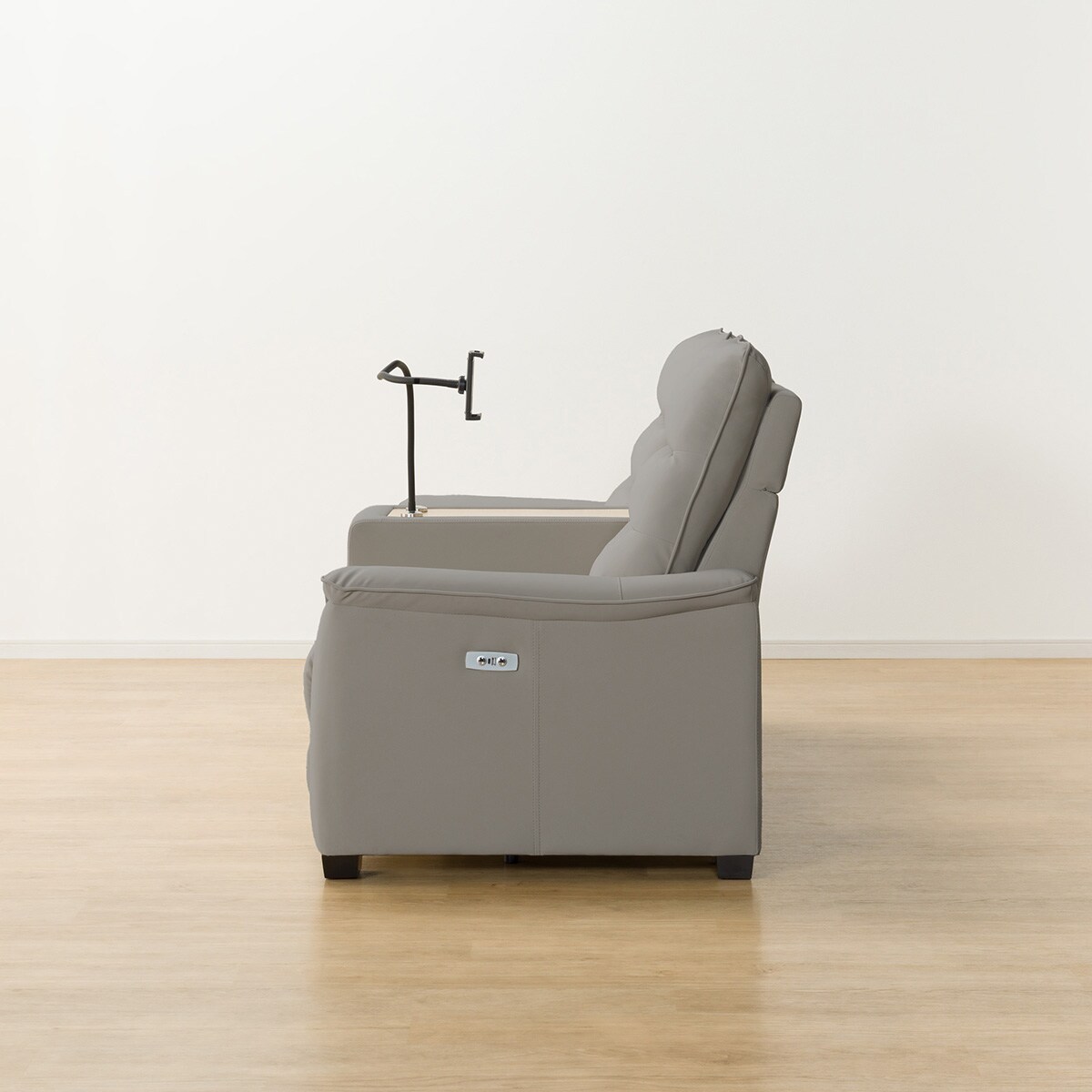 傷・汚れに強い 2人掛け電動リクライニングソファ 収納ユニット付き 合