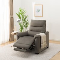 1人用電動リクライニング布張りソファ(Nビリーバ3 マイクロF GY)