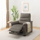 1人掛け電動リクライニングソファ 布張りタイプ(Nビリーバ3 マイクロF ヒーター付き GY) 1枚目画像