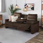 3人掛け電動リクライニングソファ テーブル付き 布張りタイプ(Nビリーバ3 マイクロF BR) 1枚目画像