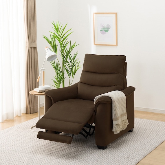 1人掛け電動リクライニングソファ 布張りタイプ(Nビリーバ3 マイクロF BR) 1枚目画像