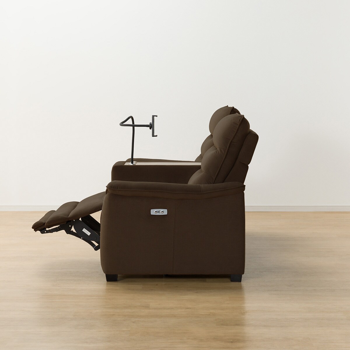 2人掛け電動リクライニングソファ 収納ユニット付き 布張りタイプ (N