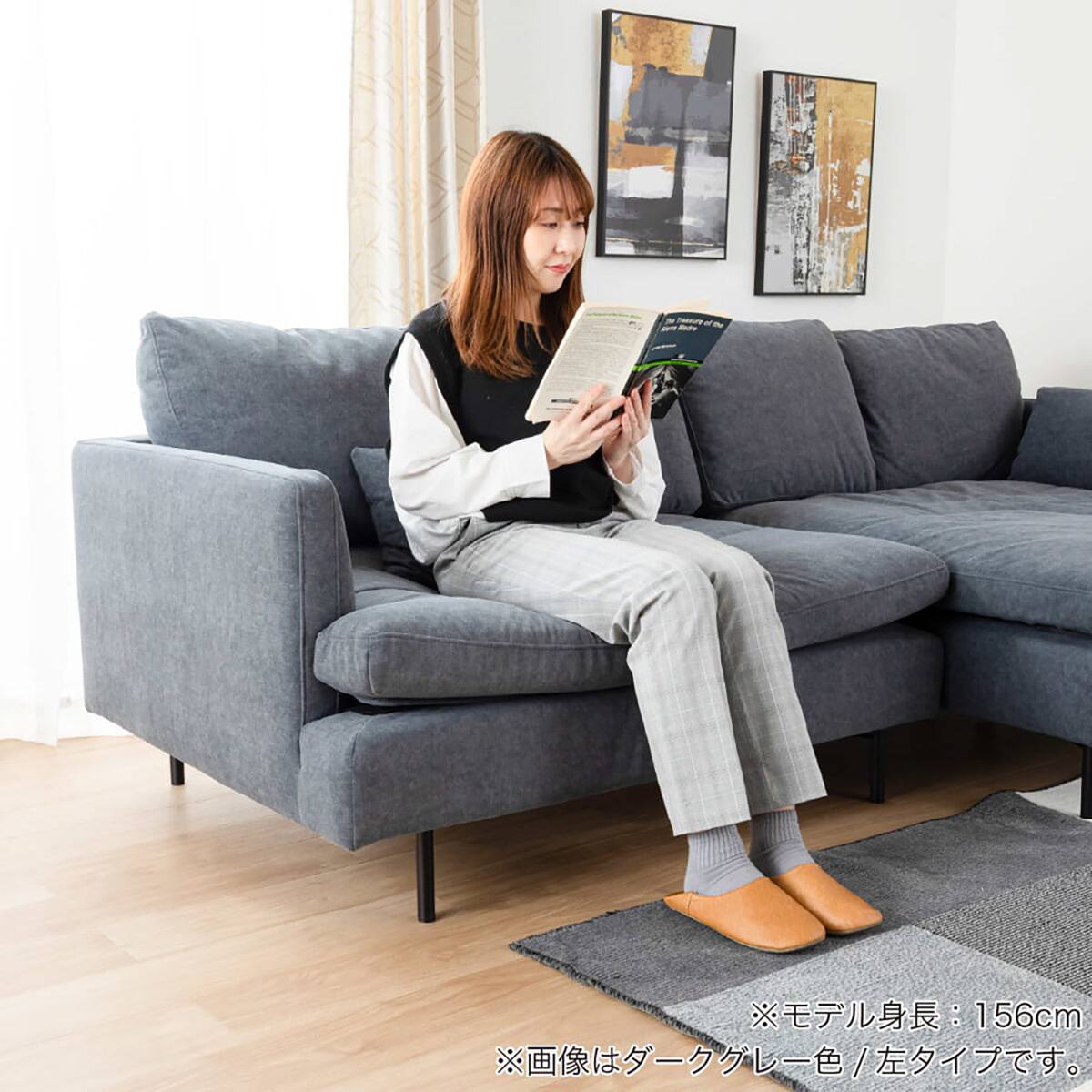 布張りカウチソファL(フィル DGY)【島忠ホームズ商品】 | ニトリネット