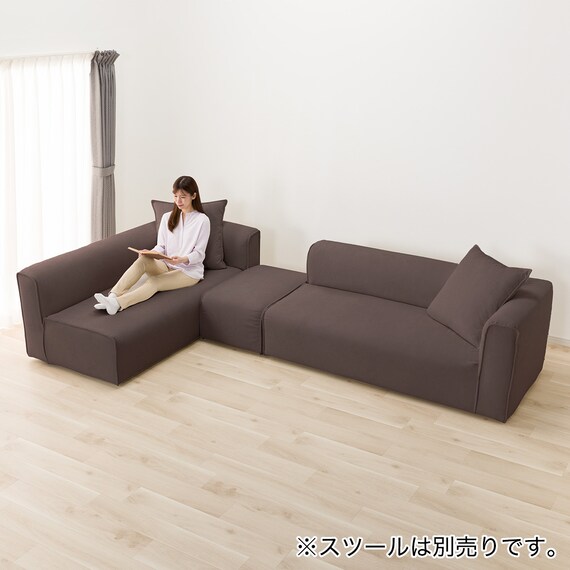 コーナーソファセット 布張りタイプ (SF01 DBR) 3枚目画像