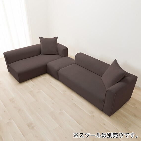 コーナーソファセット 布張りタイプ (SF01 DBR) 4枚目画像