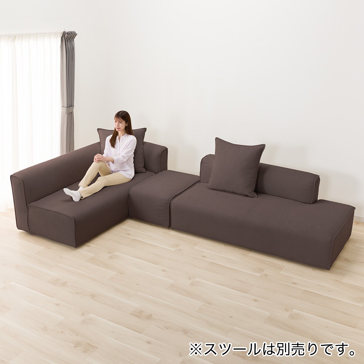 あと1/2 送料込 ニトリ コーナーソファ カウチソファ ダークブラウン ニトリ ソファー ソファ コーナーソファセット(LB07 RC LGY