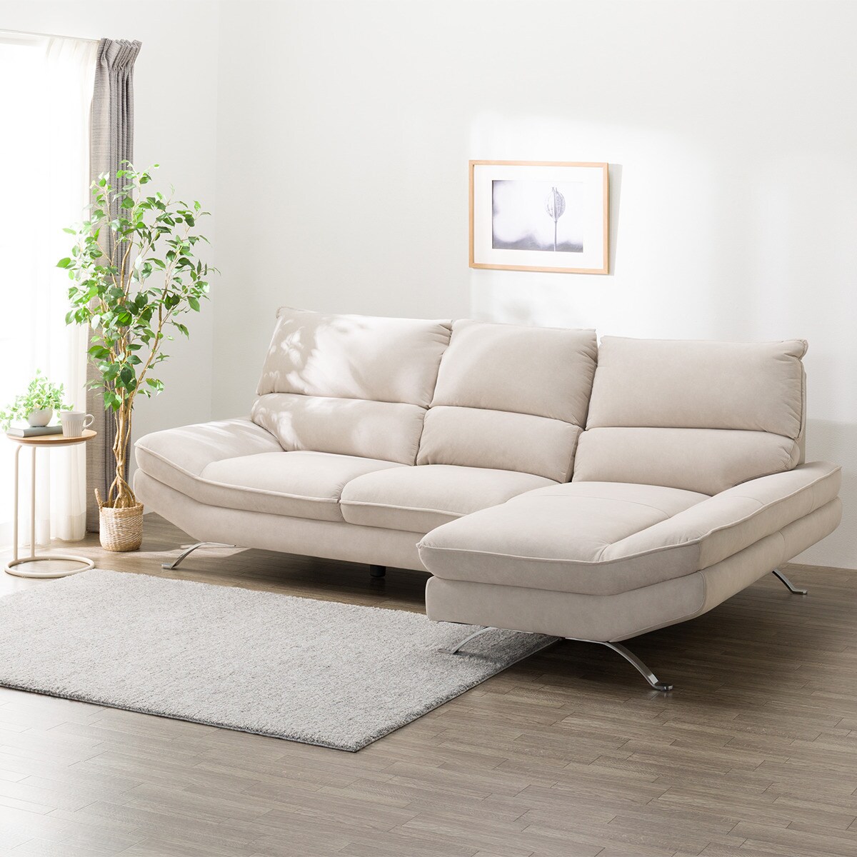 カウチソファ 布張りタイプ (FR03 左カウチ BE) | ニトリネット【公式