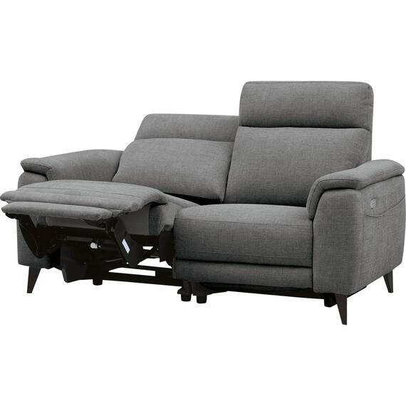 2人掛け 電動リクライニングソファ 布張りタイプ(LB07 DGY) 2枚目画像