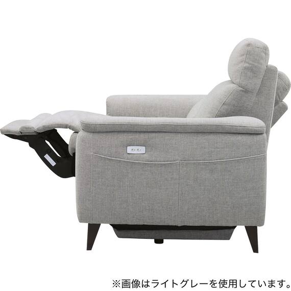2人掛け 電動リクライニングソファ 布張りタイプ(LB07 DGY) 10枚目画像