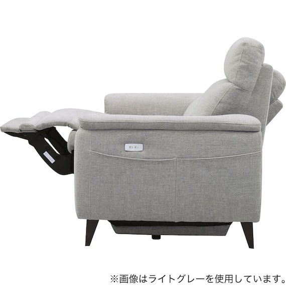 2人掛け 電動リクライニングソファ 布張りタイプ(LB07 DGY) 10枚目画像