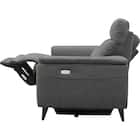 2人掛け 電動リクライニングソファ 布張りタイプ(LB07 DGY) 10枚目画像