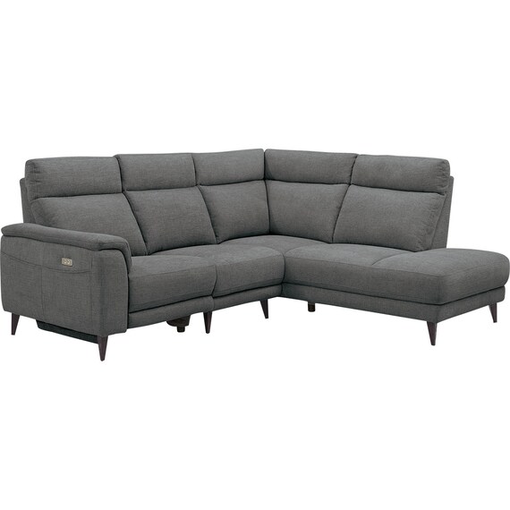 コーナー電動リクライニングソファ 布張りタイプ(LB07 左コーナー DGY) 1枚目画像