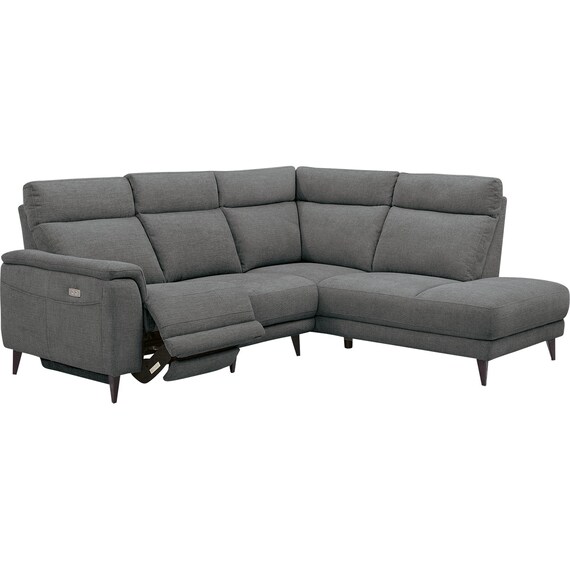 コーナー電動リクライニングソファ 布張りタイプ(LB07 左コーナー DGY) 2枚目画像