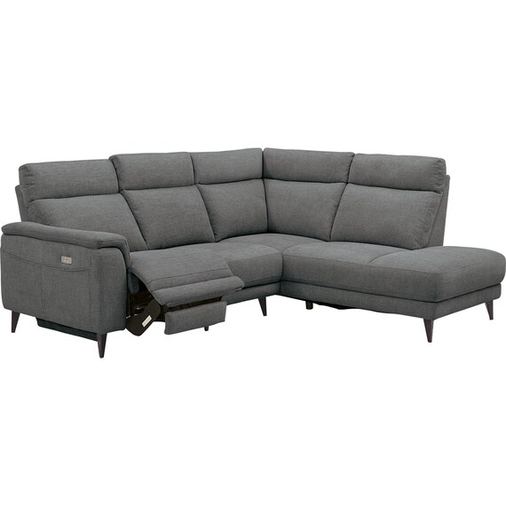 コーナー電動リクライニングソファ 布張りタイプ(LB07 左コーナー DGY) 3枚目画像