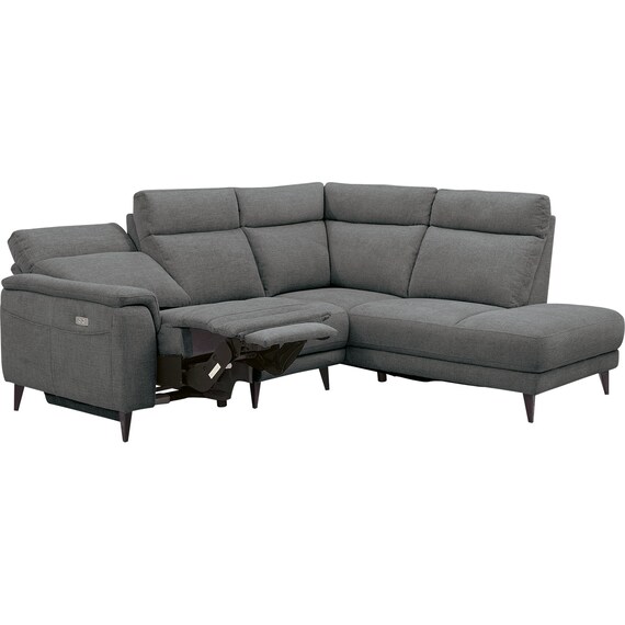 コーナー電動リクライニングソファ 布張りタイプ(LB07 左コーナー DGY) 5枚目画像