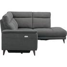 コーナー電動リクライニングソファ 布張りタイプ(LB07 左コーナー DGY) 7枚目画像