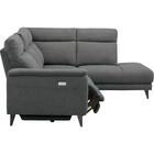 コーナー電動リクライニングソファ 布張りタイプ(LB07 左コーナー DGY) 8枚目画像