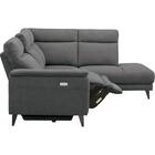 コーナー電動リクライニングソファ 布張りタイプ(LB07 左コーナー DGY) 10枚目画像