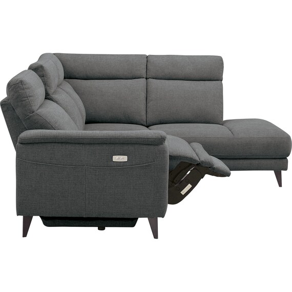 コーナー電動リクライニングソファ 布張りタイプ(LB07 左コーナー DGY) 10枚目画像