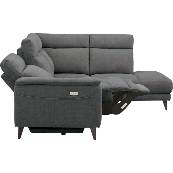 コーナー電動リクライニングソファ 布張りタイプ(LB07 左コーナー DGY) 11枚目画像