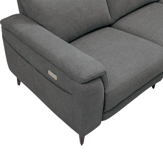 コーナー電動リクライニングソファ 布張りタイプ(LB07 左コーナー DGY) 14枚目画像