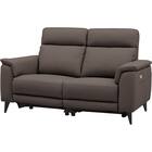 2人掛け 電動リクライニングソファ 本革(一部合成皮革)タイプ(LB07 DBR) 1枚目画像