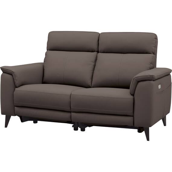 2人掛け 電動リクライニングソファ 本革(一部合成皮革)タイプ(LB07 DBR) 1枚目画像