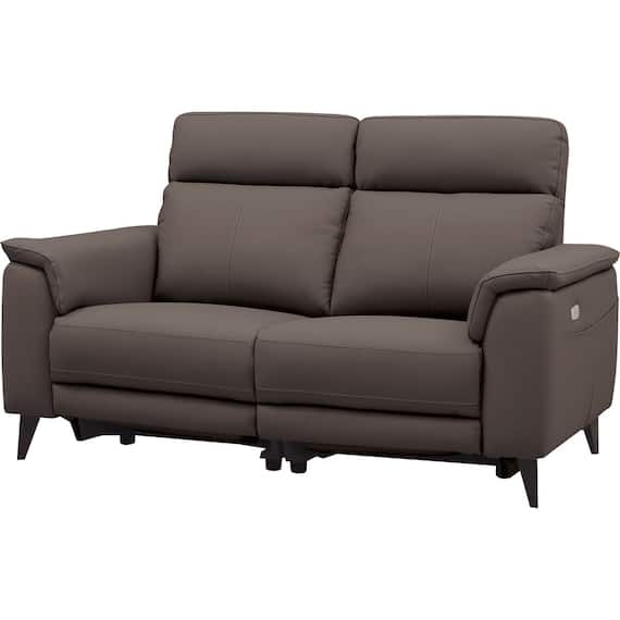 2人掛け 電動リクライニングソファ 本革(一部合成皮革)タイプ(LB07 DBR) 1枚目画像