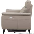 2人掛け 電動リクライニングソファ 本革(一部合成皮革)タイプ(LB07 DBR) 3枚目画像