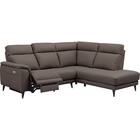 コーナー電動リクライニングソファ 本革(一部合成皮革)タイプ(LB07 左コーナー DBR) 3枚目画像