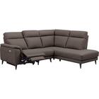 コーナー電動リクライニングソファ 本革(一部合成皮革)タイプ(LB07 左コーナー DBR) 4枚目画像