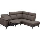 コーナー電動リクライニングソファ 本革(一部合成皮革)タイプ(LB07 左コーナー DBR) 5枚目画像