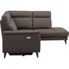 コーナー電動リクライニングソファ 本革(一部合成皮革)タイプ(LB07 左コーナー DBR) 7枚目画像