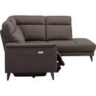 コーナー電動リクライニングソファ 本革(一部合成皮革)タイプ(LB07 左コーナー DBR) 8枚目画像