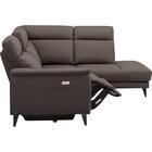 コーナー電動リクライニングソファ 本革(一部合成皮革)タイプ(LB07 左コーナー DBR) 10枚目画像