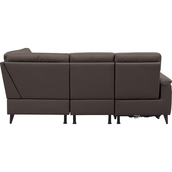 コーナー電動リクライニングソファ 本革(一部合成皮革)タイプ(LB07 左コーナー DBR) 12枚目画像