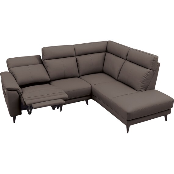 コーナー電動リクライニングソファ 本革(一部合成皮革)タイプ(LB07 左コーナー DBR) 16枚目画像