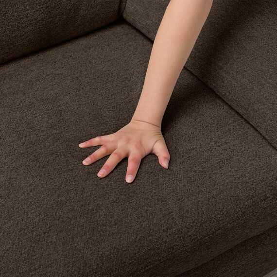 カウチソファ 布張りタイプ (LB033-2 右カウチ DBR) 10枚目画像