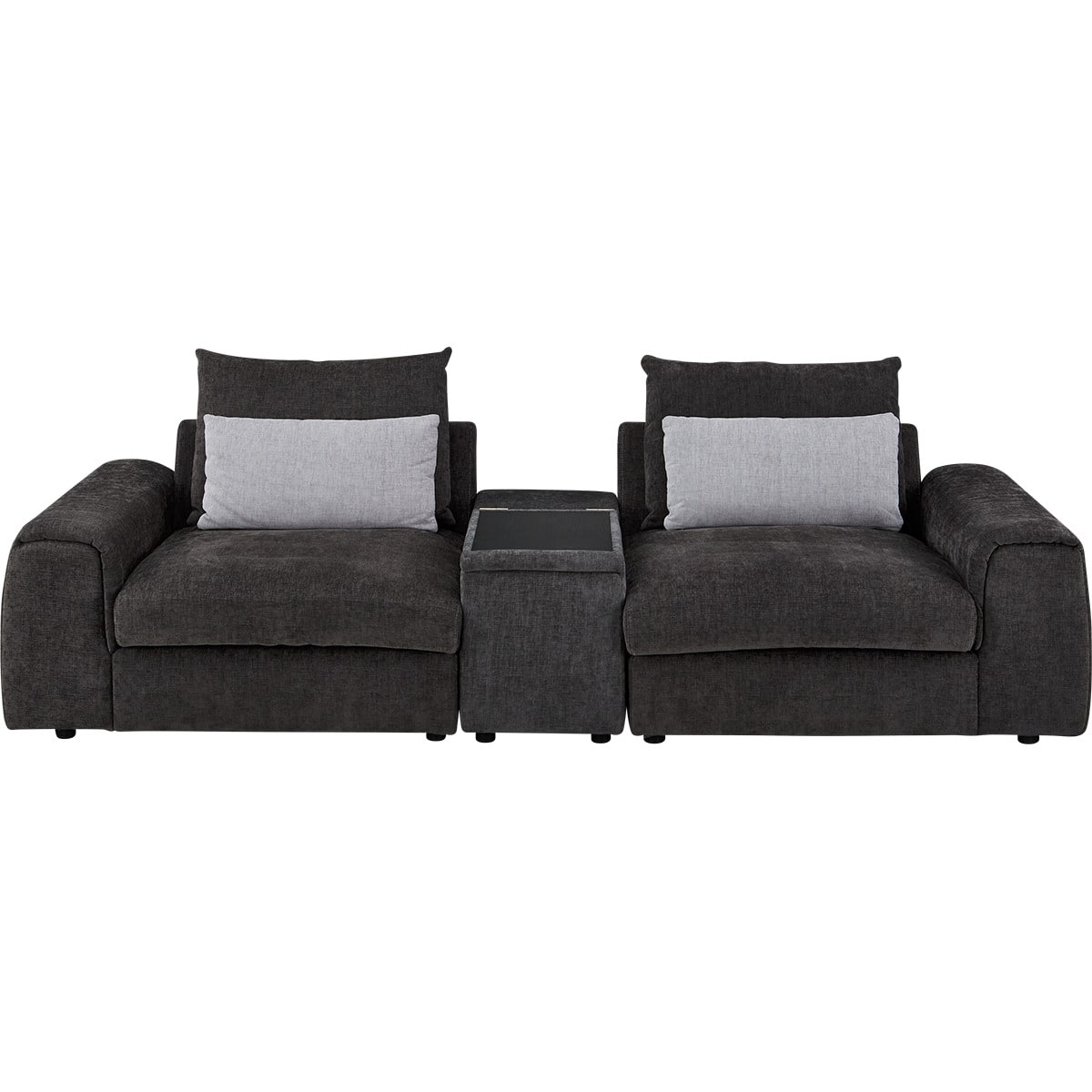 3人掛けセパレートソファ 収納テーブル付き 布張りタイプ (LB04 GY