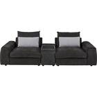 3人掛けセパレートソファ 収納テーブル付き 布張りタイプ (LB04 GY) 2枚目画像