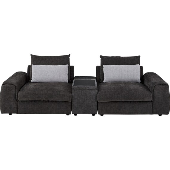 3人掛けセパレートソファ 収納テーブル付き 布張りタイプ (LB04 GY) 2枚目画像