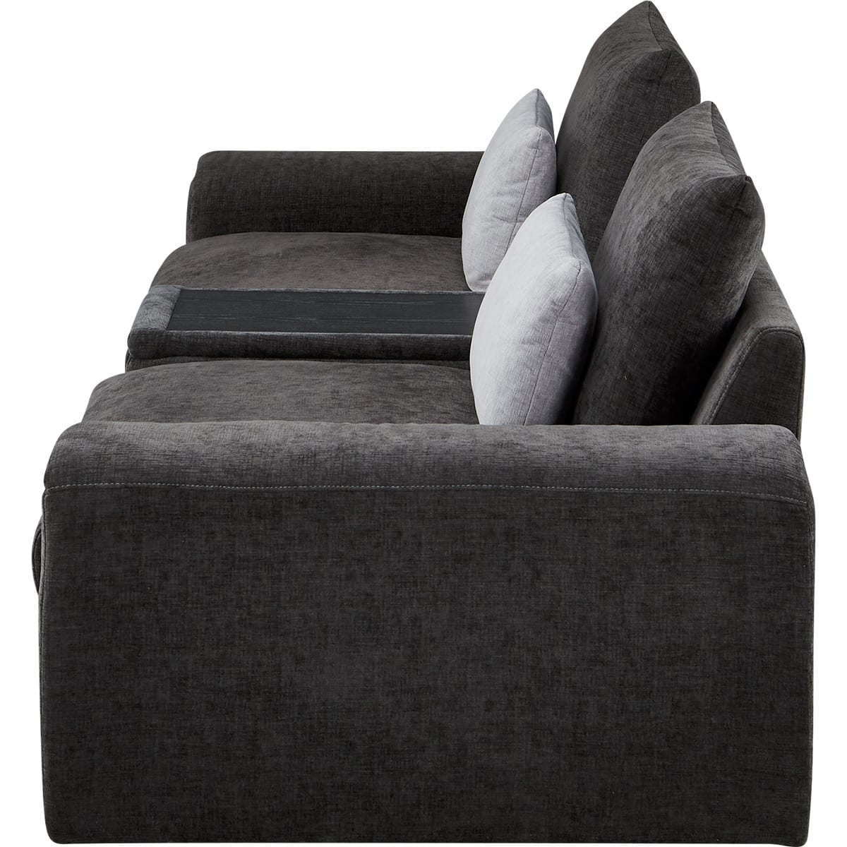 3人掛けセパレートソファ 収納テーブル付き 布張りタイプ (LB04 GY